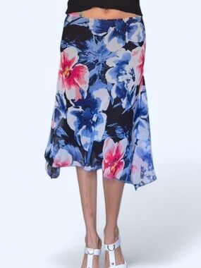 💙✨ Vintage Y2K Floral Midi Skirt ✨💙
